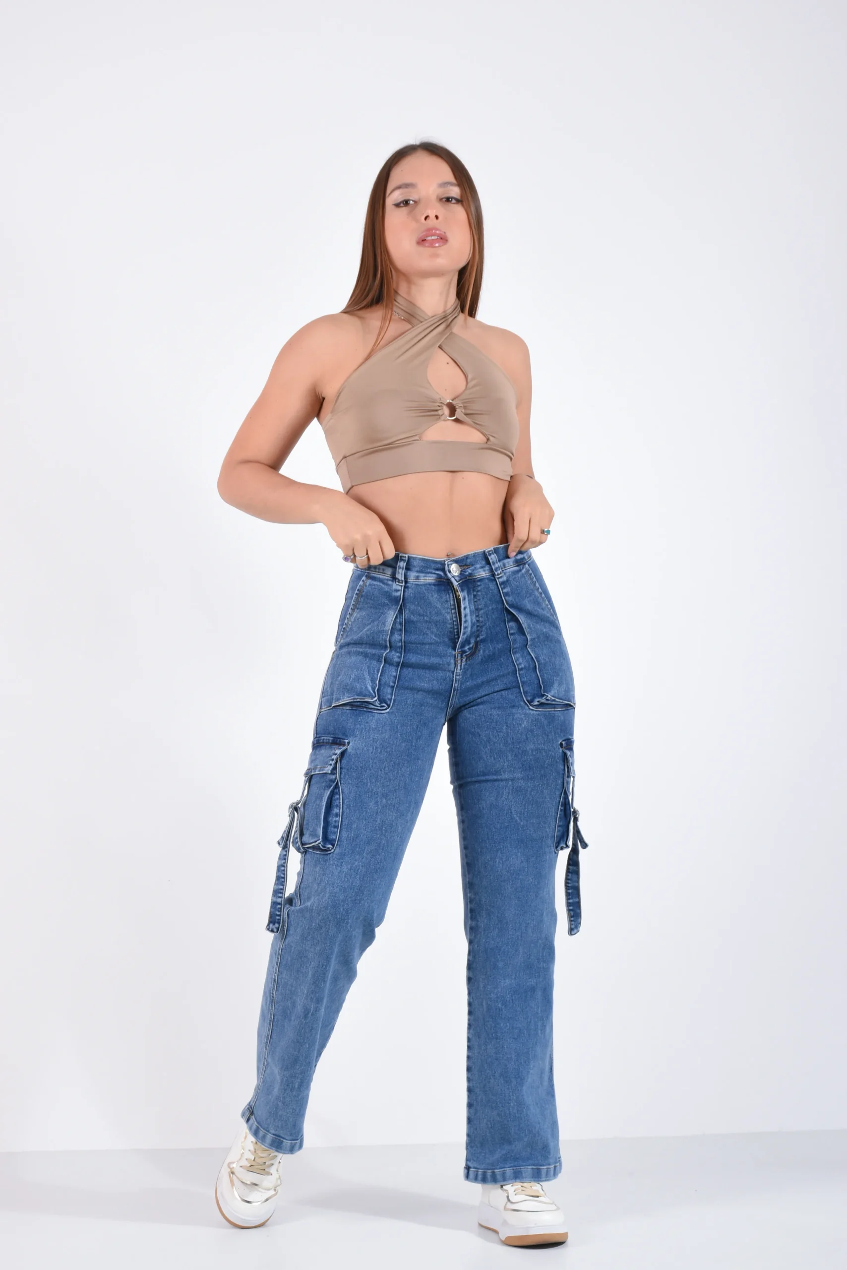 ART. VALERIA | JEAN WIDE LEG CARGO ELASTIZADO