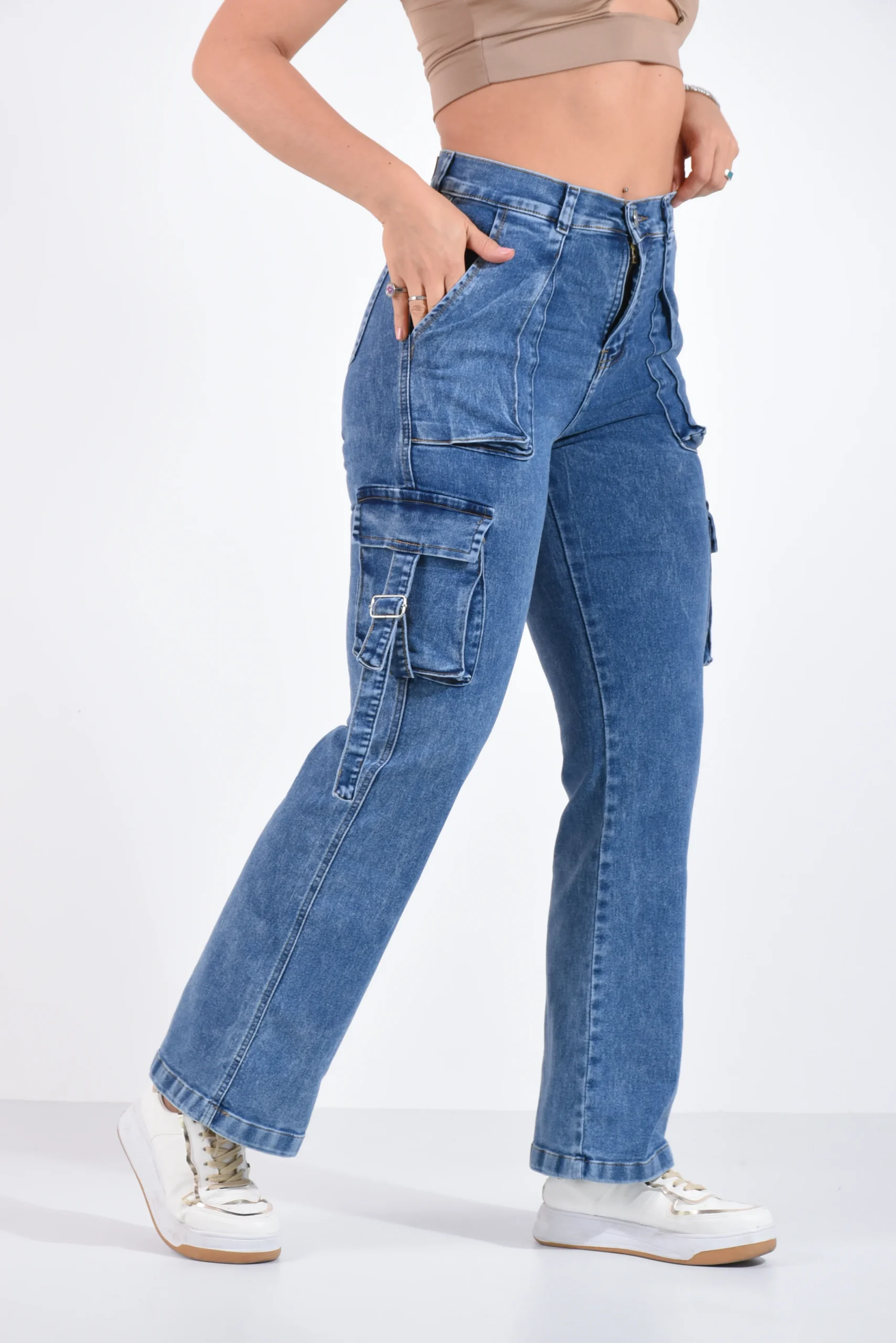 Alternative view of ART. VALERIA | JEAN WIDE LEG CARGO ELASTIZADO