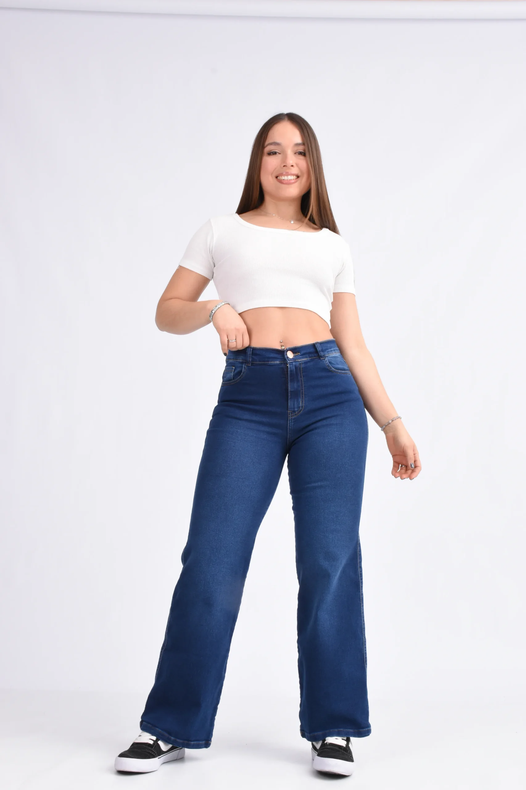 ART. ALEXA | WIDE LEG AZUL LOCALIZADO ELASTIZADO