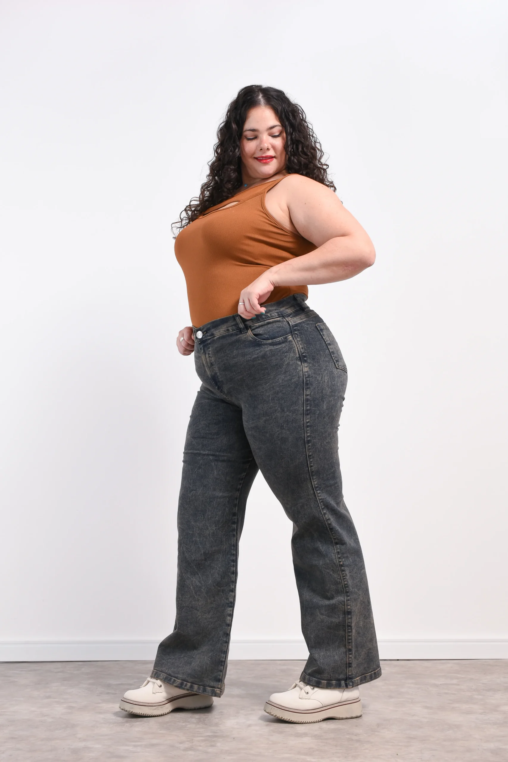 ART. MAITE | WIDE LEG AZUL MATIZADO ELASTIZADO - Imagen 7