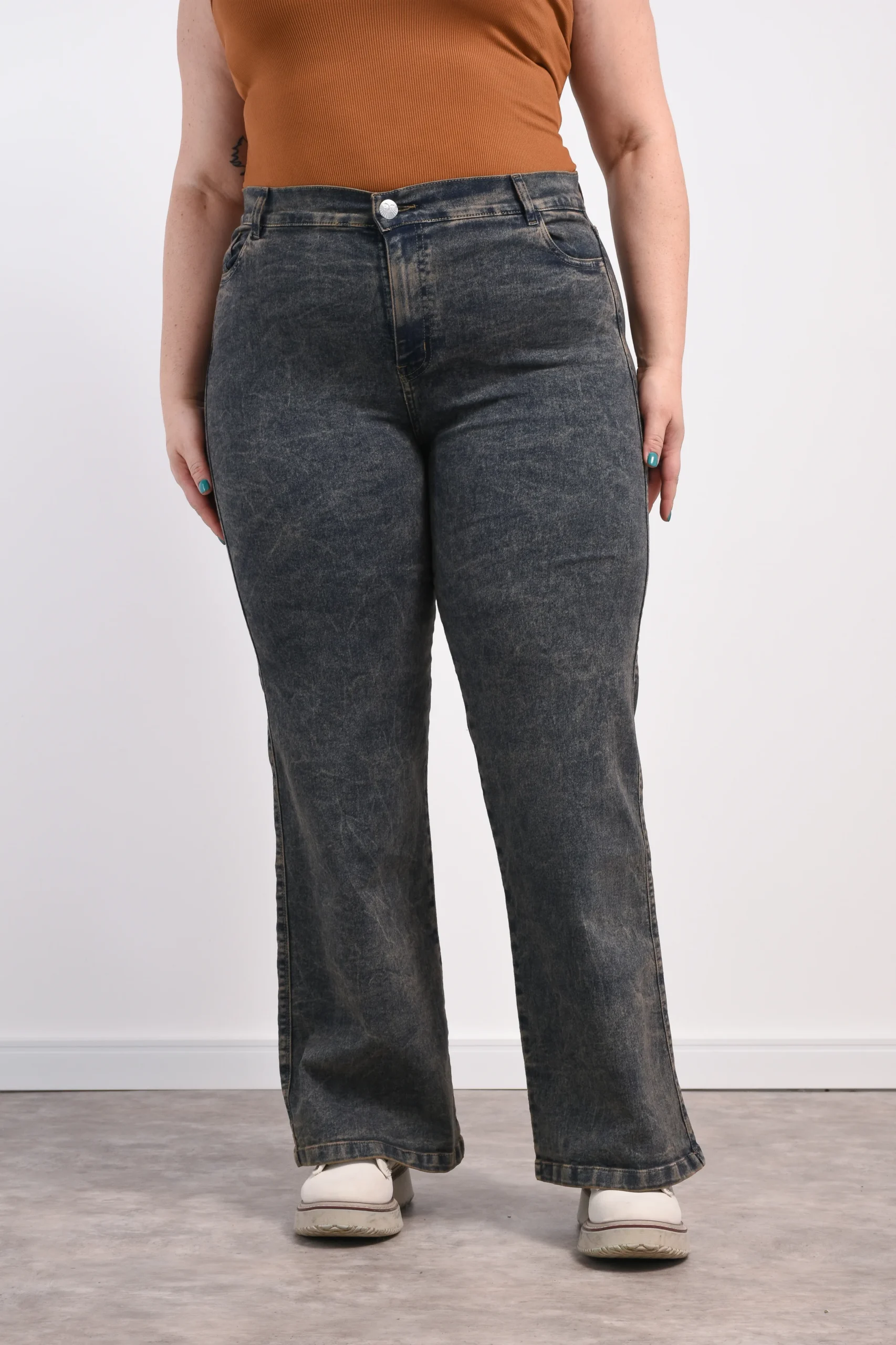 ART. MAITE | WIDE LEG AZUL MATIZADO ELASTIZADO - Imagen 8