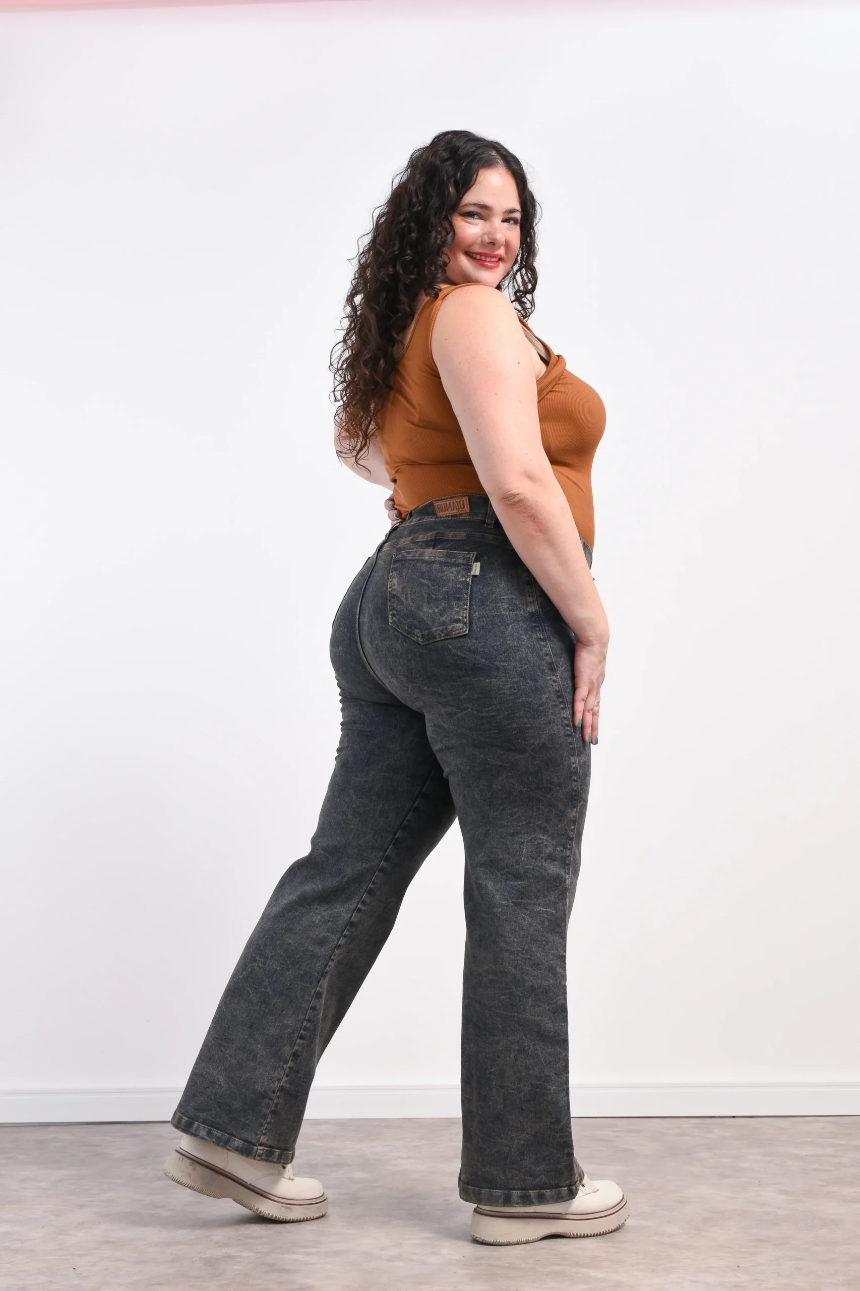 ART. MAITE | WIDE LEG AZUL MATIZADO ELASTIZADO - Imagen 9