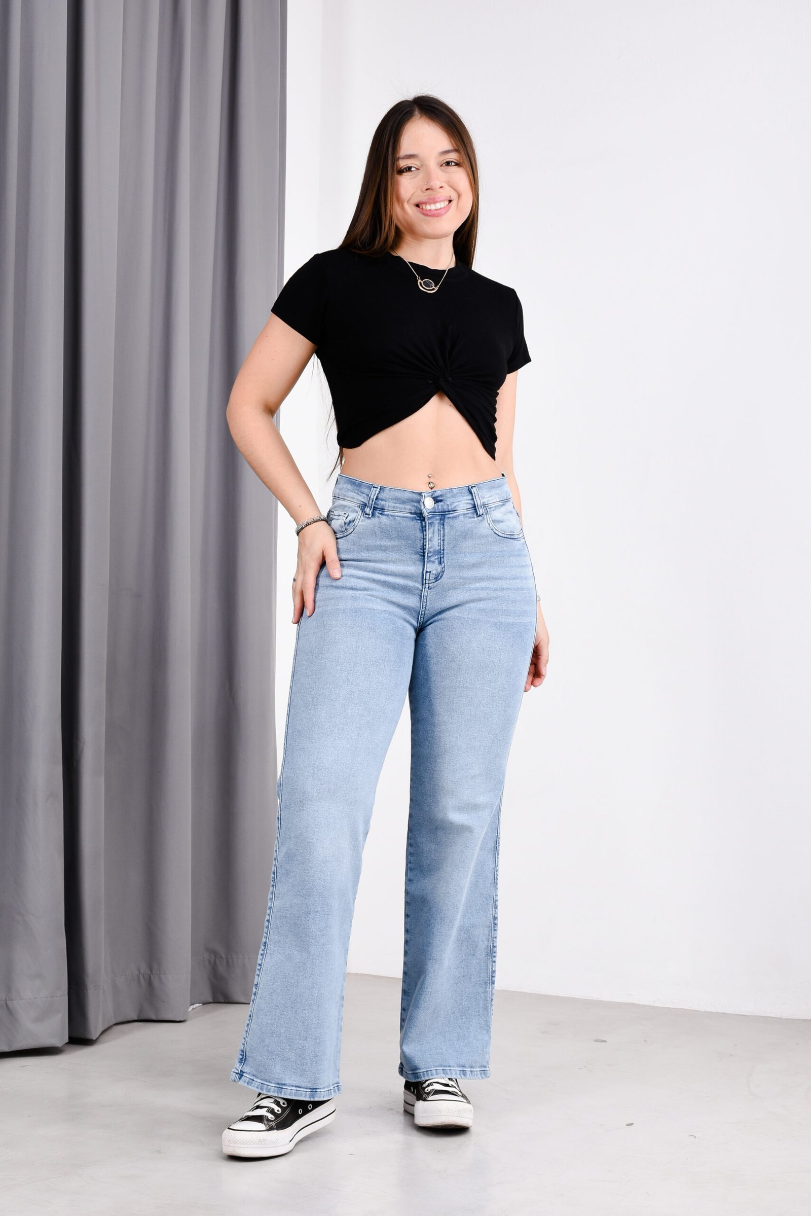 ART. ODALYS | WIDE LEG ELASTIZADO CON BIGOTES