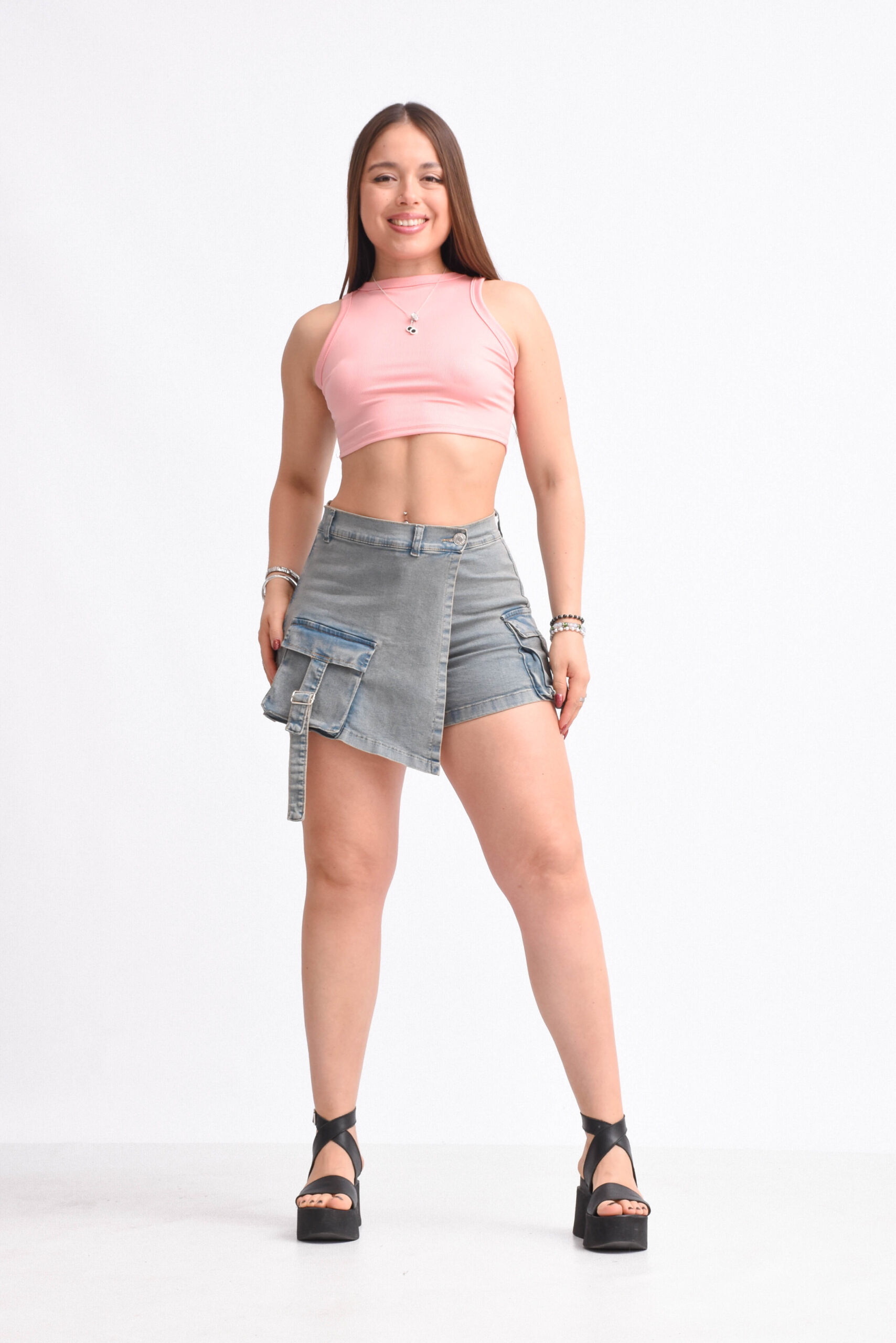 ART. VANESA | SHORT POLLERA CARGO MATIZADO