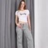Jean Wide Leg Juliet Animal Print Blanco y Negro Elastizado Rumaju Jeans