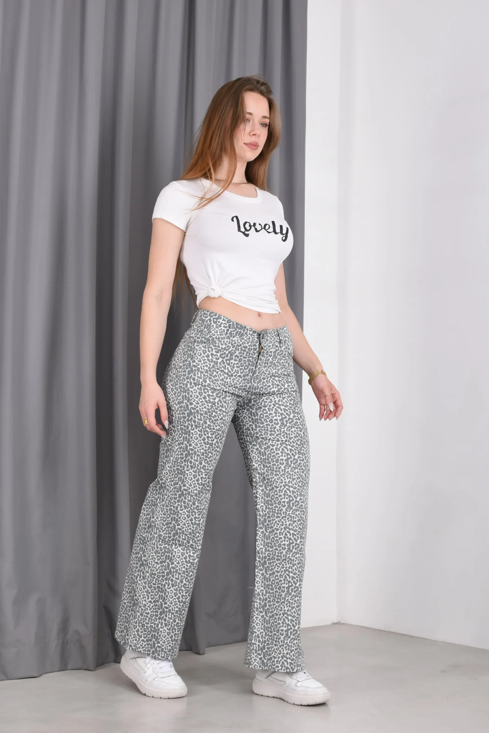 Detalle Tela Denim Elastizado 99 Algodon Jean Juliet Animal Print Rumaju