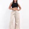 Jean Maxi Wide Leg Serena Sastrero Crema Denim Liviano Rígido Rumaju Jeans
