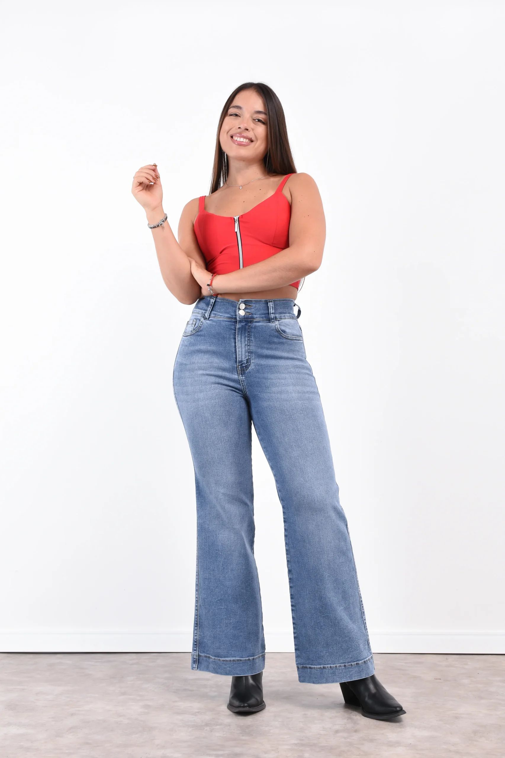 denim elastizado con cintura elastica