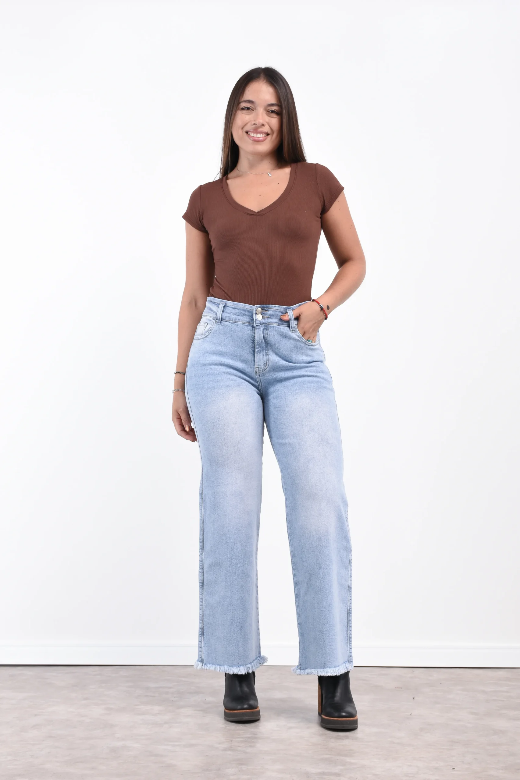 Wide leg elastizado Rumaju Jeans Flores