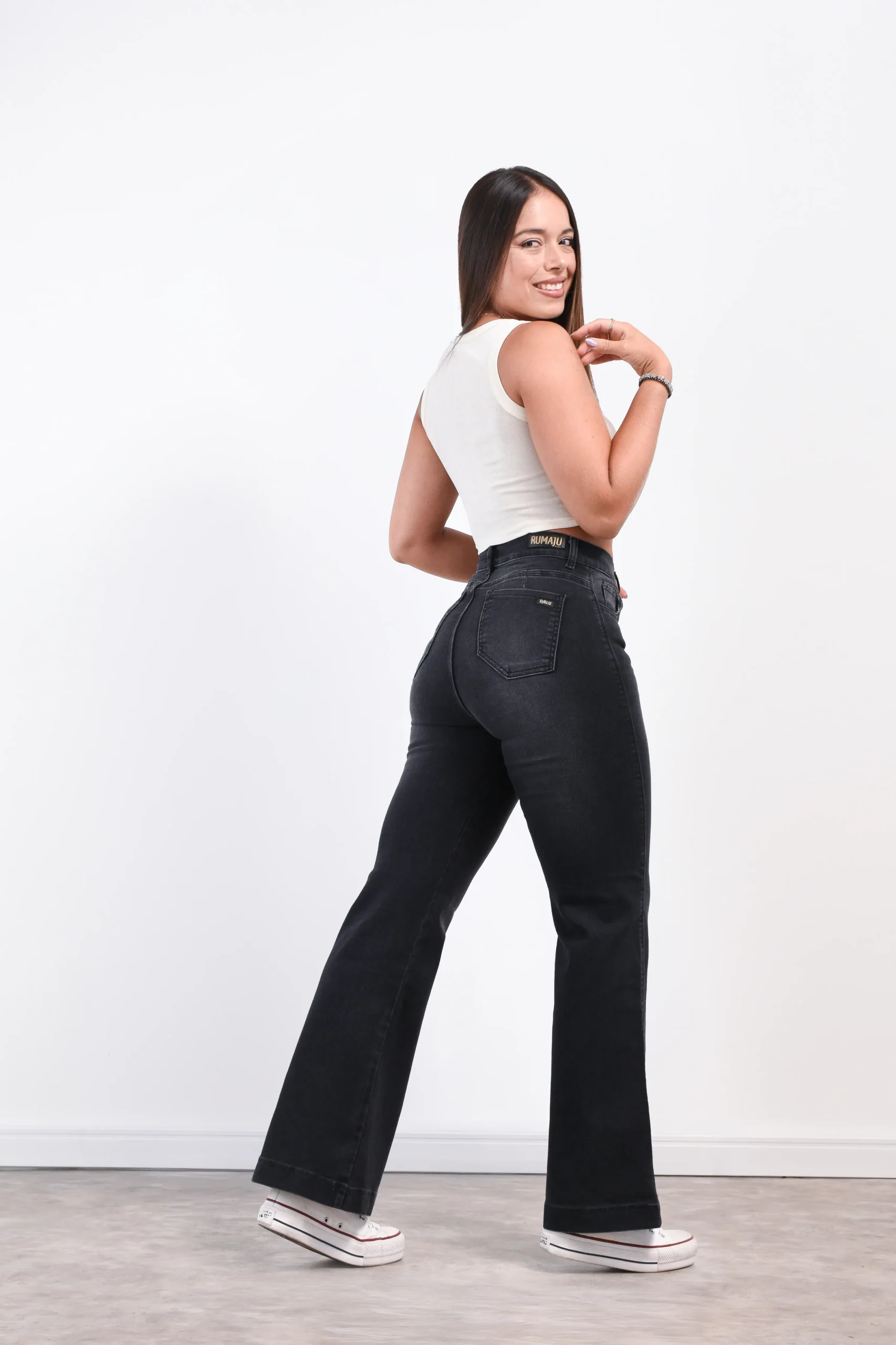 ART. LONDRES | WIDE LEG VINTAGE GRIS HUMO ELASTIZADO - Imagen 5