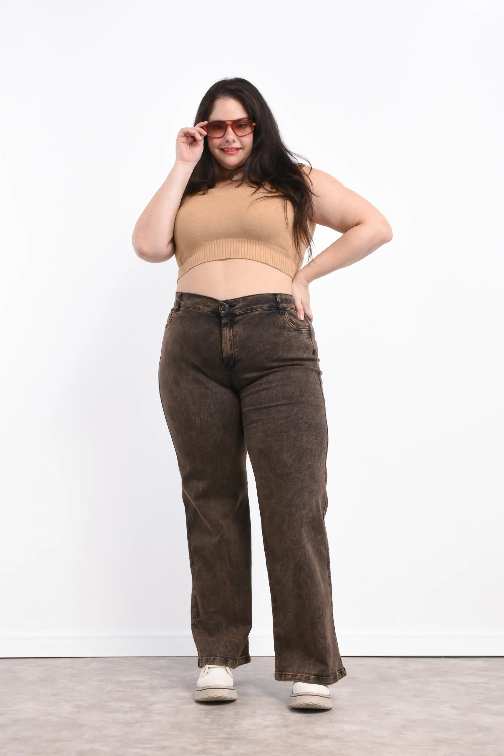 ART. JESICA | WIDE LEG MATIZADO MARRON