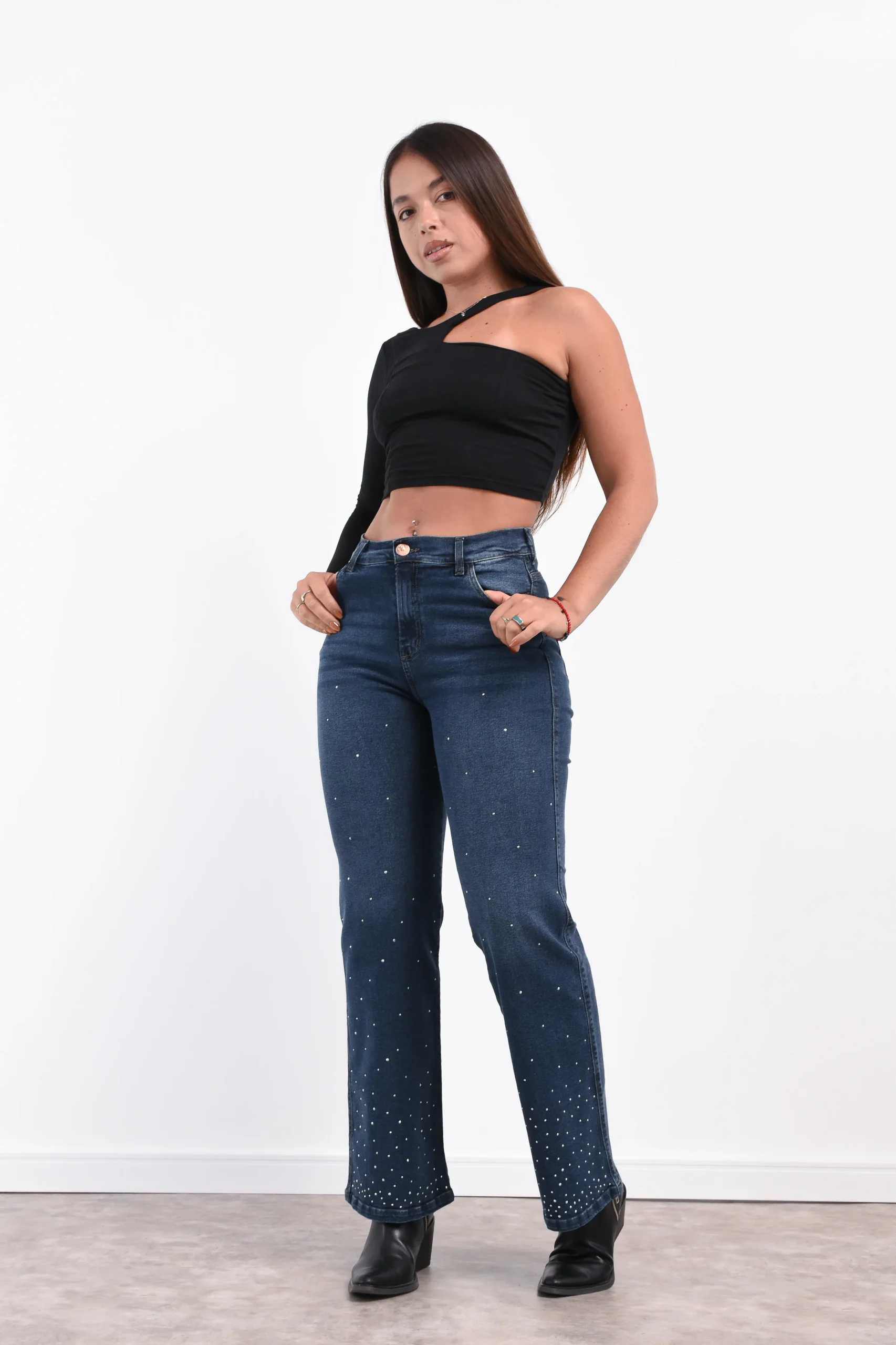 ART. REGINA | WIDE LEG CON STRASS ELASTIZADO