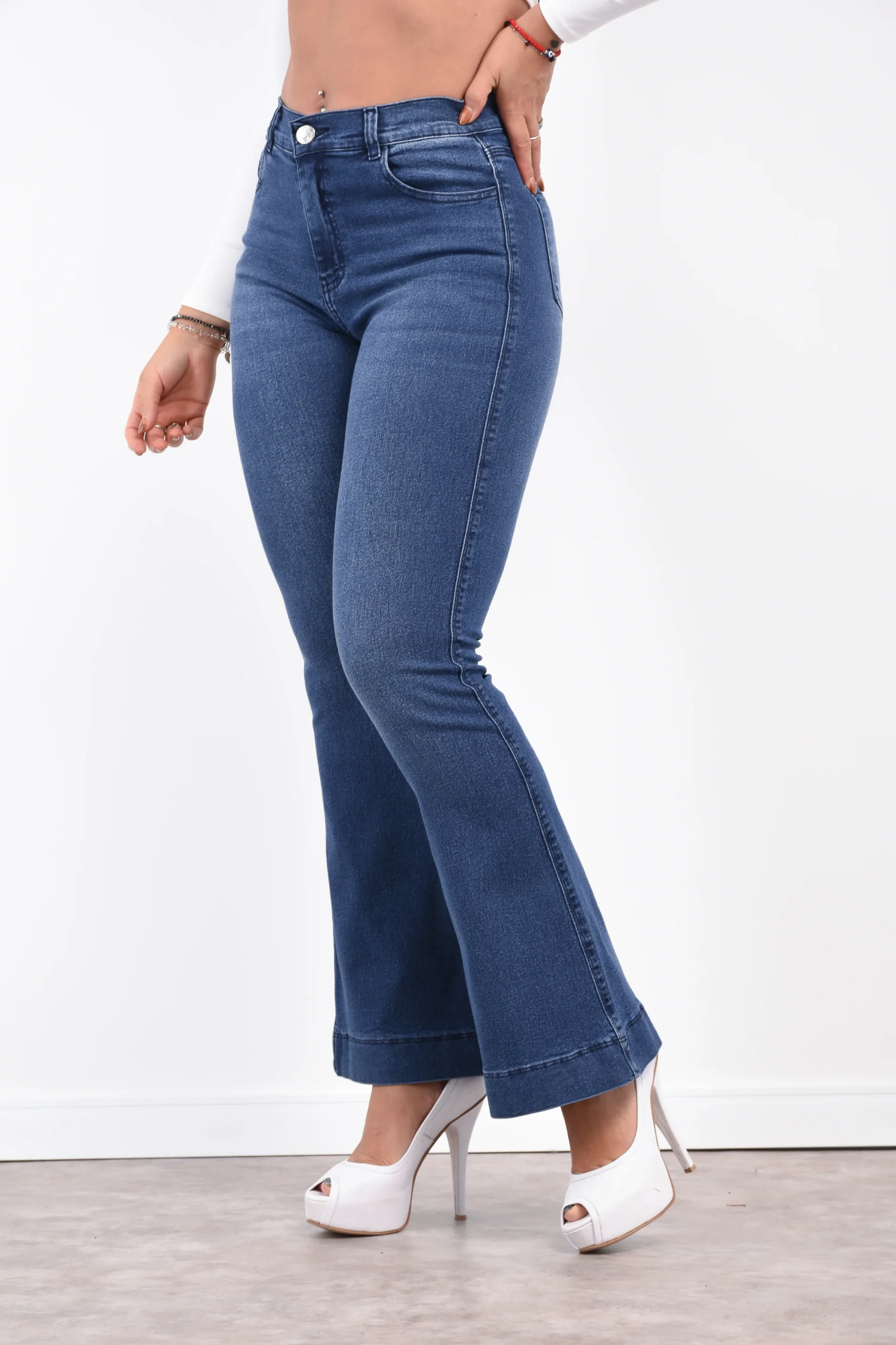 Jean Oxford elastizado azul Rumaju Jeans Flores