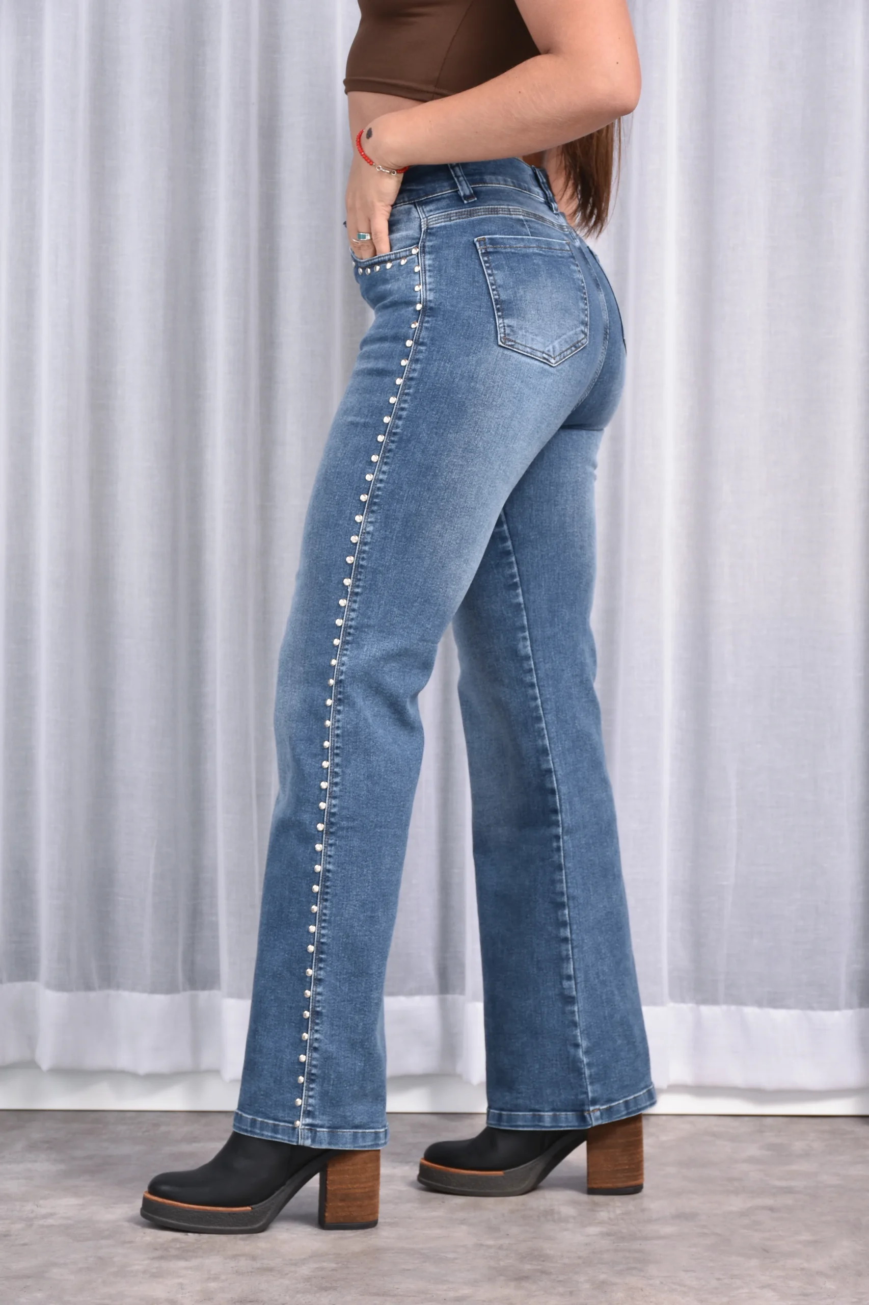 Jean Wide Leg eun Talles 38 al 56 Tiro Alto Rumaju Jeans