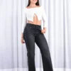 Jean Wide Leg Ayris Tiro Alto Elastizado con tachas Frente Rumaju Jeans