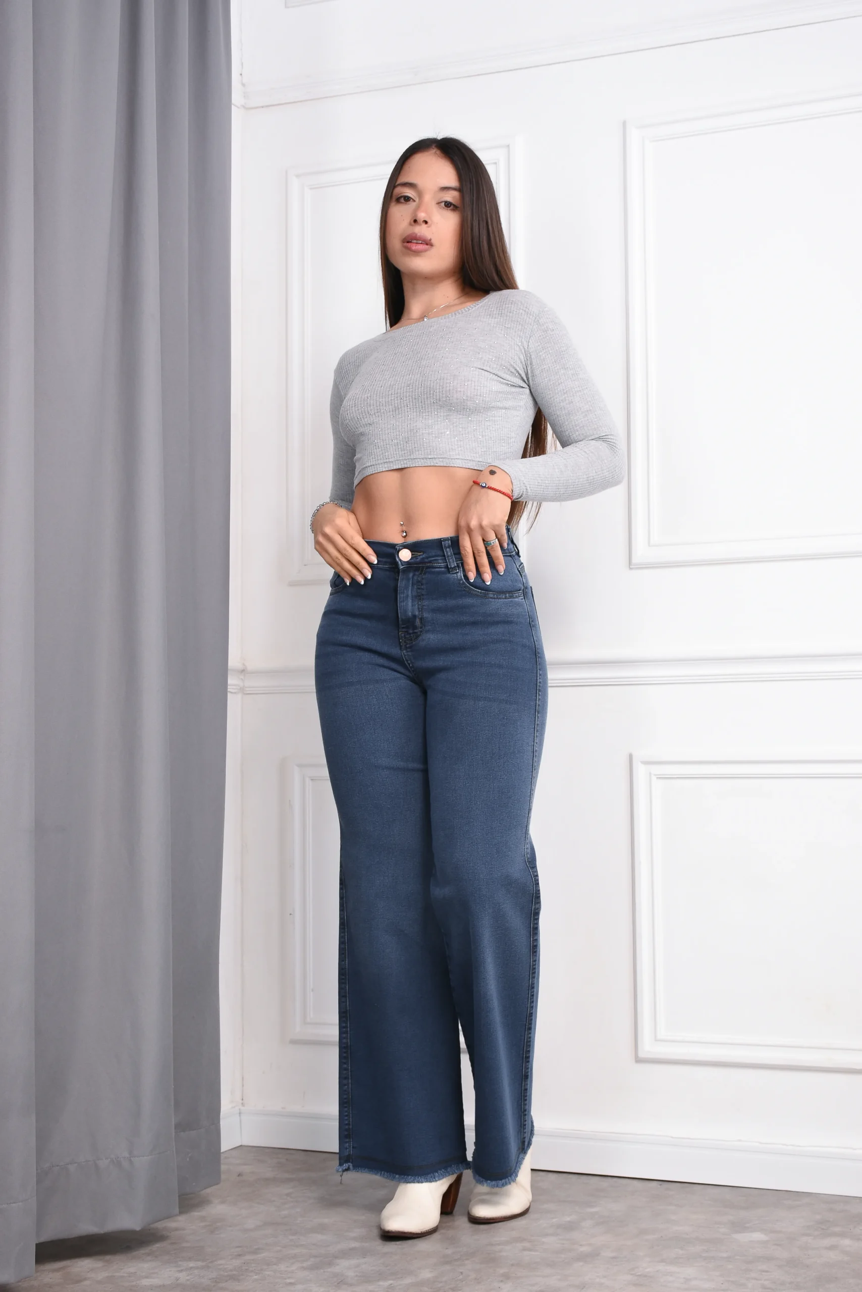 Jean Wide Leg modelo Venecia color óxido tiro alto