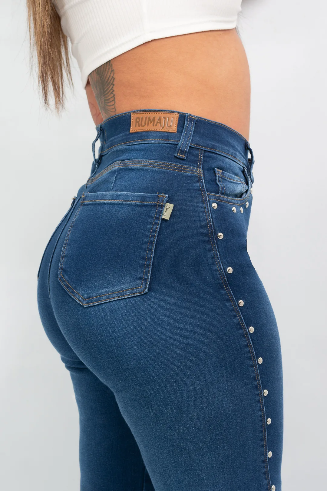ART. MARIAM | WIDE LEG ELASTIZADO CON TACHAS LATERALES - Imagen 4